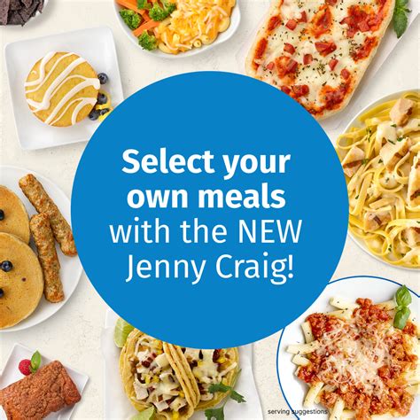 Schéma denného menu Jenny Craig s príkladom jedál