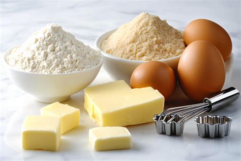 Pie-chart illustration of flour, sugar, eggs balance in cake batter