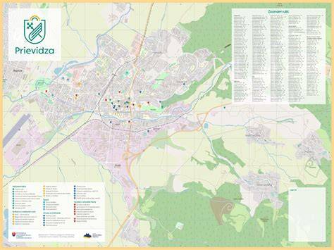 Mapa okolia rozvozu: Prievidza a blízke mesto