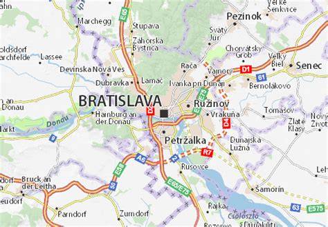 Mapa Bratislavy so siedmimi prevádzkami: Pribinova, Mýtna, Prievozská, Dúbravská cesta, Karadžičova, Einsteinova, OC Nivy
