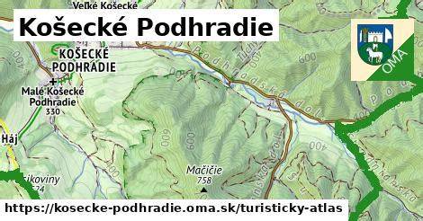 Mapa oblasti Košecké Podhradie a okolie