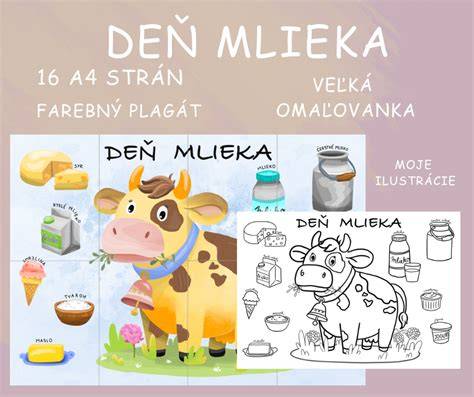 Plagát Deň mlieka s dielom detí