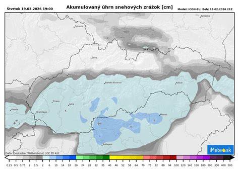 Mapa zrážok a distribúcie snehových typov v rôznych teplotných zónach