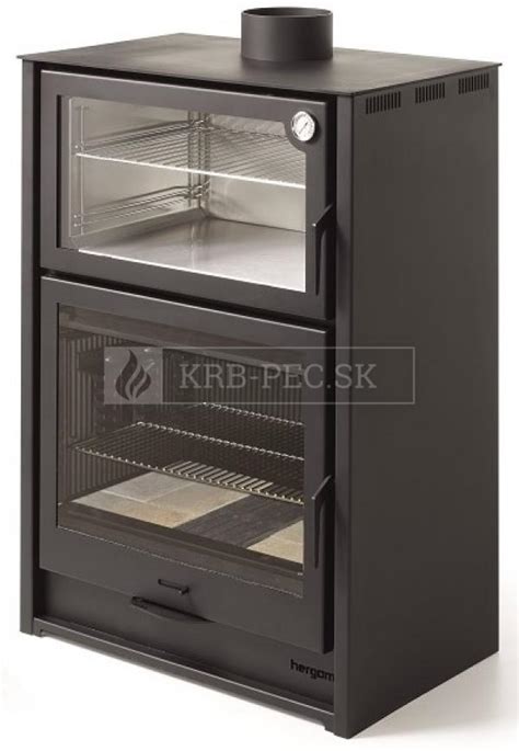 Ilustrácia krbových kachlí s rúrou na pečenie