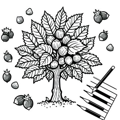 Ilustrácia gaštanového stromu