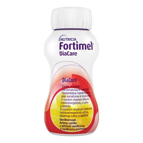 Tabuľka zloženia Fortimel DiaCare podľa príchute
