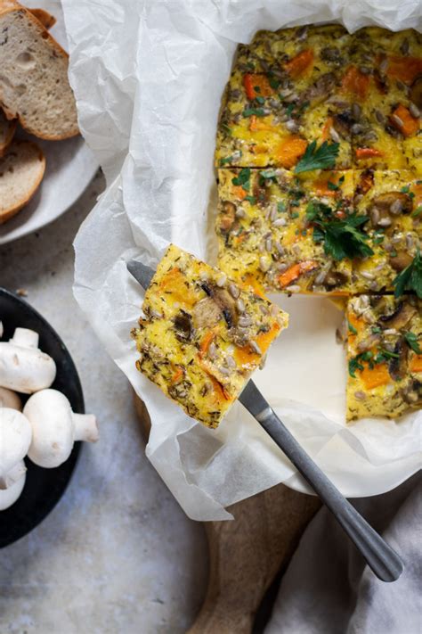 Farebná frittata s tekvicou a šampiňónmi