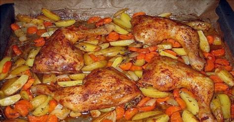 kuracie stehná s pečenou zeleninou