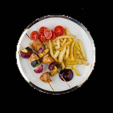 ilustrácia: kompletný grilovací zážitok s BBQ omáčkou a hranolkami