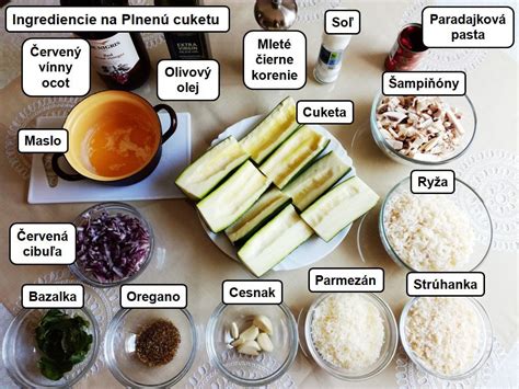 Ingrediencie na zapečenú cuketu