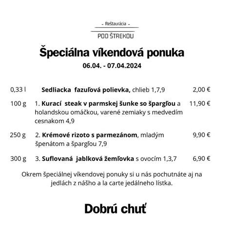 Ukážka jedálneho lístka Fabrika Trebišov
