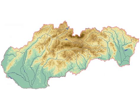 Mapa rieky Dunajec s vyznačeným Pieninským národným parkom