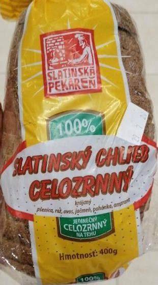 Nutričná tabuľka Slatinský celozrnný chlieb