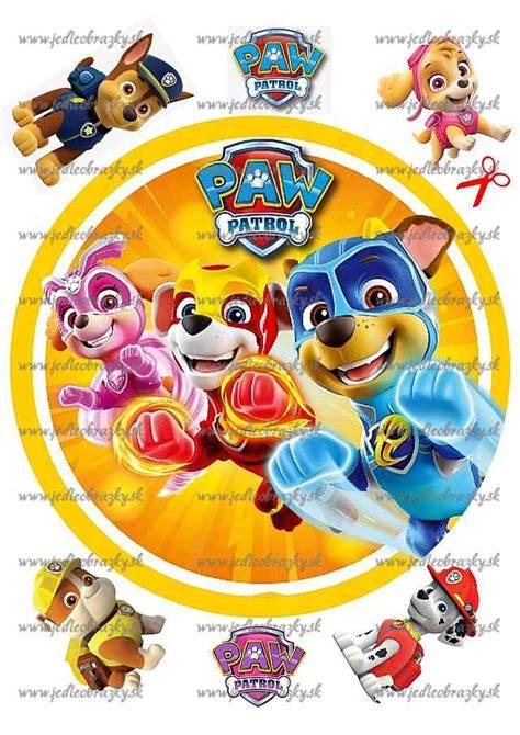 Oblátka Paw Patrol na tortu - postup aplikácie