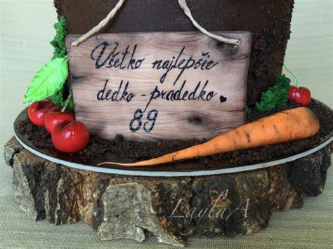 Vizualizácia narodeninovej torty pre záhradkára - miniatúrna záhrada na vrchu torty