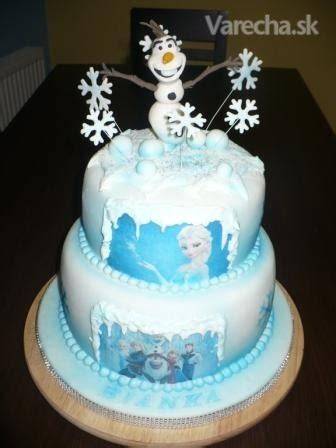 Inšpirácie z rozprávky Frozen (Ľadové kráľovstvo) - ilustratívna fotka torty