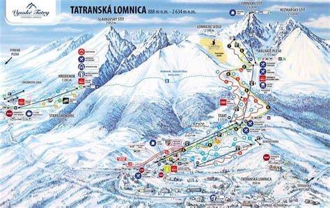 Mapa turistických trás v Tatranskej Lomnici a okolí