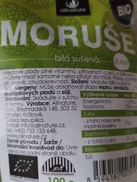 Infografika: Nutričné hodnoty moruše