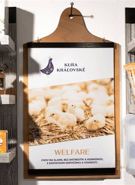 Mapa pôvodu kurčiat Kura Kráľovské a ukážka welfare chovu