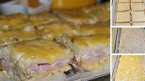 Slaný koláč z toastového chleba so šunkou a syrom - vizuál