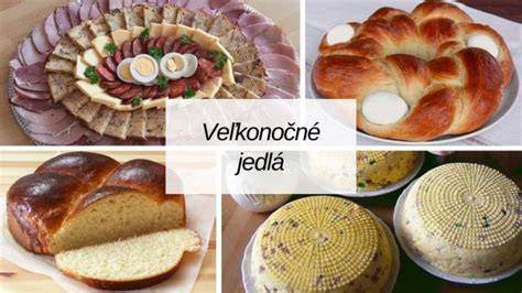 Rôzne veľkonočné koláče a tradičné jedlá na stole