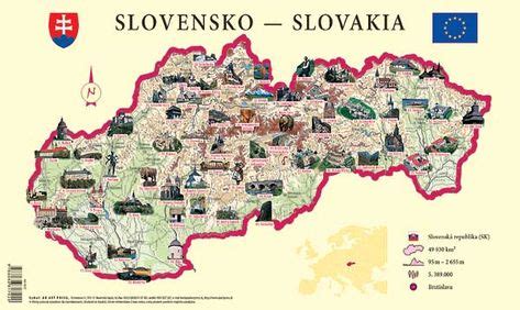 Mapa Slovenska so znázornenými tradičnými sladkosťami