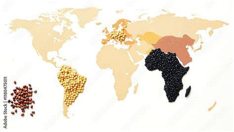 map showing major legume-growing regions