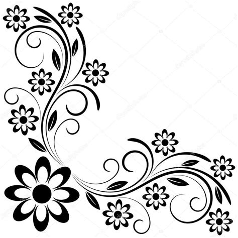 Ukážka vzorov: bodky, čiary, silhouette a kvetinové ornamenty