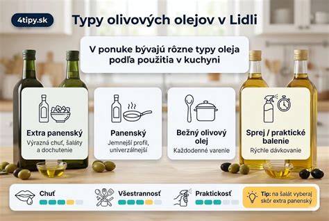 rôzne druhy kuchynských olejov v misách