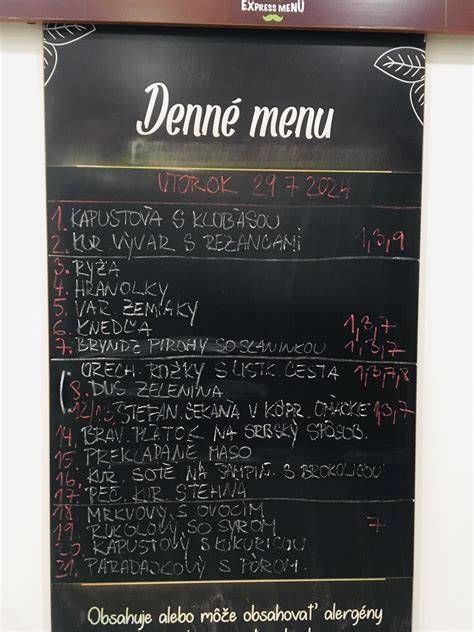 Obrázok denného menu a pizze v rámci reštaurácie