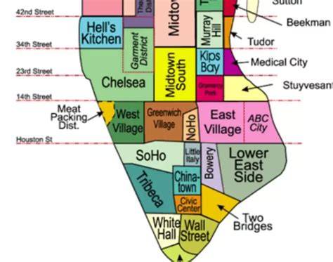 Mapka: Oblasti s lacnými možnosťami stravovania v NYC (Chinatown, Brooklyn, Greenwich Village)