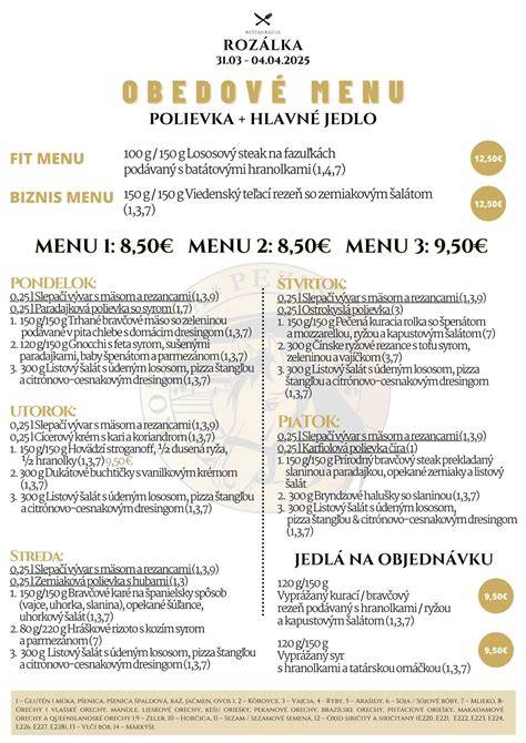 Príklad pizze a obľúbených jedál v dennom menu