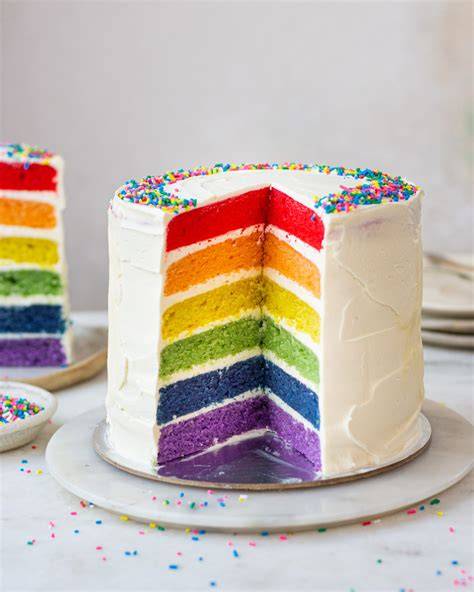 Rainbow Cake s plastovými autíčkami