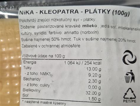 Infografika: Základné nutričné hodnoty nízkotučného syra Kleopatra