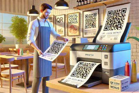 QR kód na stoloch reštaurácie - príklad umiestnenia
