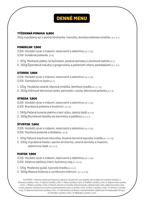 Ilustračná infografika: Denné menu a výber polievok a jedál
