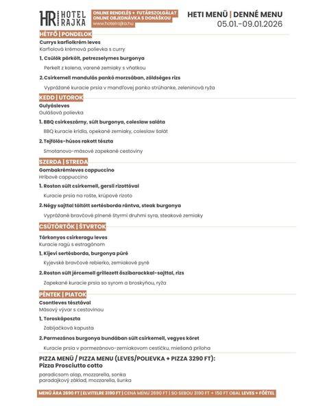 Infografika: Denné menu a cenová štruktúra v reštaurácii Pribina