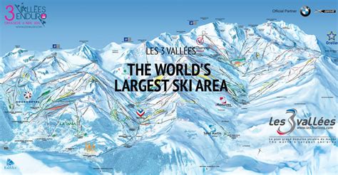 Mapa stredísk Trois Vallées a okolia