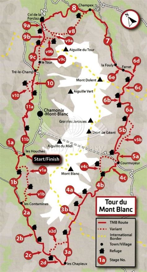 Turistické mapy Álp a Tour du Mont Blanc