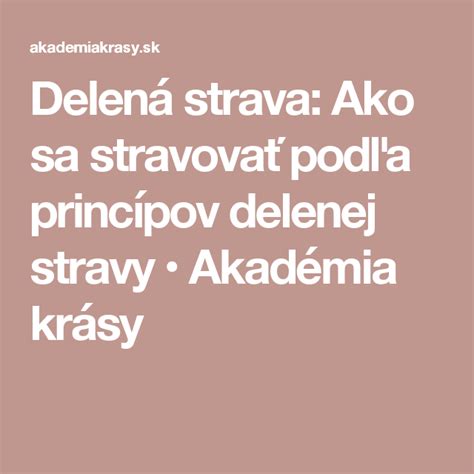 Ilustrácia princípov delenej stravy