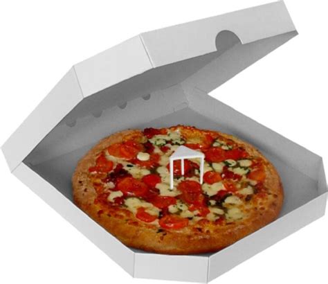 Obrázok: Diagram štandardných rozmerov pizza krabíc