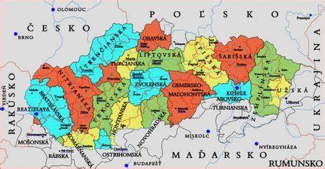 Mapa Slovenska: regióny s tradičnými receptami na údené mäso a polievky