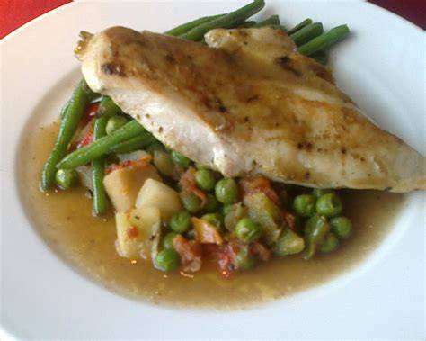 Kurací steak s gratinovanou zeleninou a syrom