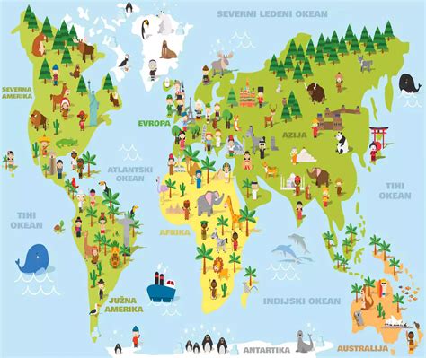 Mapa sveta chuťových vlánok tureckého štýlu cestovín