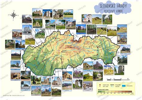 Mapa Slovenska ukazujúca rozloženie hradov Súľov, Zborov a Šariš