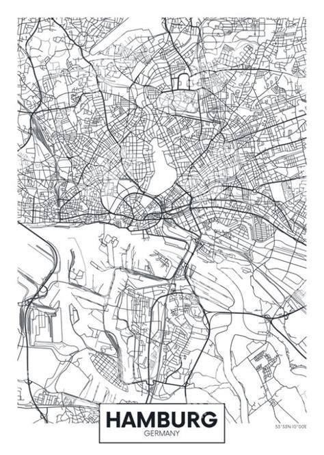 Mapa Hamburgu a jeho prístavu