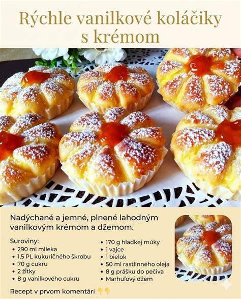 Infografika: Vanilkové koláčiky s acidkom - recept a kroky