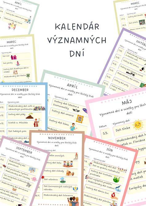 Kalendár špeciálnych dní a tematických večerov