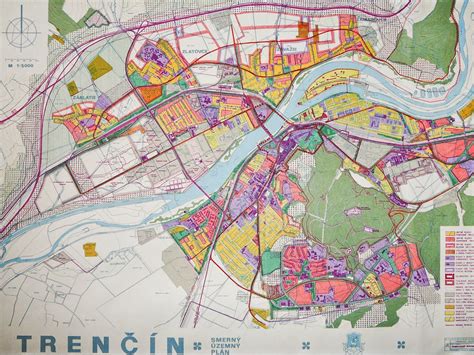 Mapa mesta Trenčín s vyznačenými pizzeriami