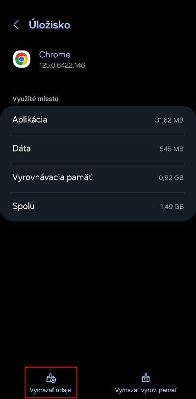 Obrázok: Chrome na iPhone - vymazanie údajov prehliadania